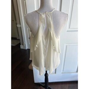Lush white/cream flowy halter cut top size S